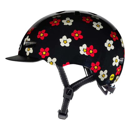 קסדה לאופניים וקורקינט נאטקייס NUTCASE STREET MIPS שחור פרחים FUN FALL ALL