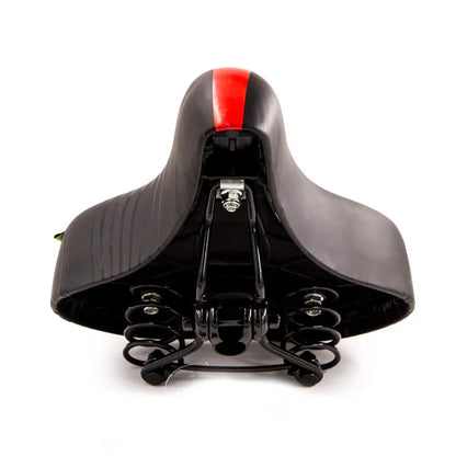 אוכף רחב רך ונוח לאופניים עירוניים וחשמליים עם פס שחור - Bikes Online